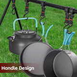 Darrahopens Outdoor Recreation > Camping > Camping Appliances 3Pcs Camping Cooking Set – Lightweight Anodised Aluminium Outdoor Cookware Kit with Heat-Resistant Handles