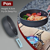Darrahopens Outdoor Recreation > Camping > Camping Appliances 3Pcs Camping Cooking Set – Lightweight Anodised Aluminium Outdoor Cookware Kit with Heat-Resistant Handles