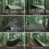 Darrahopens Outdoor Recreation > Camping > Camping Appliances 3x5m Green Multi-Purpose Outdoor Tarp - 19 Anchor Points Waterproof Rain Fly with Blackout Coating, Camping Shelter, Sun Canopy & Ground Mat for Hiking & Backpacking In Australia - Darrahopens