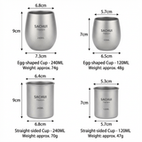 Darrahopens Outdoor Recreation > Camping > Camping Appliances 4-Piece Pure Titanium Cup Set – Double-Walled, Lightweight, Stackable Outdoor Drinking Cups for Camping, Hiking, Travel and Office Use (Gray)