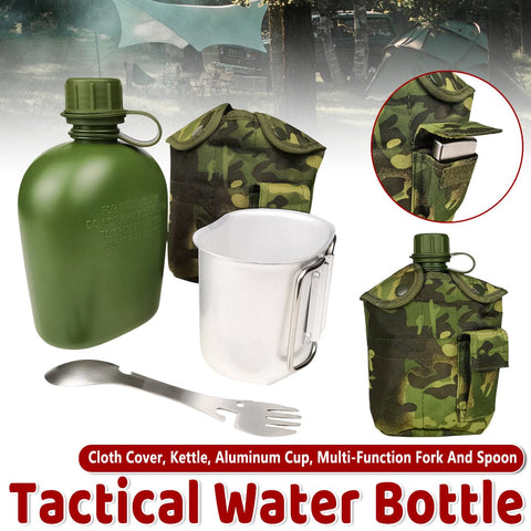 Darrahopens Outdoor Recreation > Camping > Camping Appliances 4pcs Camouflage Tactical Water Bottle Outdoor Camping Multi-functional Outdoor