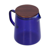 Darrahopens Outdoor Recreation > Camping > Camping Appliances 500ml Heat Resistant Coffee Server with Wooden Lid Household Tea Kettle for Home OfficeBlue In Australia - Darrahopens