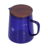 Darrahopens Outdoor Recreation > Camping > Camping Appliances 500ml Heat Resistant Coffee Server with Wooden Lid Household Tea Kettle for Home OfficeBlue In Australia - Darrahopens