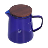 Darrahopens Outdoor Recreation > Camping > Camping Appliances 500ml Heat Resistant Coffee Server with Wooden Lid Household Tea Kettle for Home OfficeBlue In Australia - Darrahopens