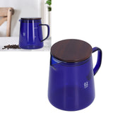 Darrahopens Outdoor Recreation > Camping > Camping Appliances 500ml Heat Resistant Coffee Server with Wooden Lid Household Tea Kettle for Home OfficeBlue In Australia - Darrahopens