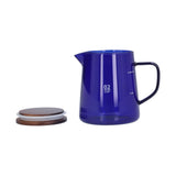 Darrahopens Outdoor Recreation > Camping > Camping Appliances 500ml Heat Resistant Coffee Server with Wooden Lid Household Tea Kettle for Home OfficeBlue In Australia - Darrahopens
