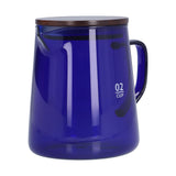 Darrahopens Outdoor Recreation > Camping > Camping Appliances 500ml Heat Resistant Coffee Server with Wooden Lid Household Tea Kettle for Home OfficeBlue In Australia - Darrahopens