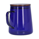 Darrahopens Outdoor Recreation > Camping > Camping Appliances 500ml Heat Resistant Coffee Server with Wooden Lid Household Tea Kettle for Home OfficeBlue In Australia - Darrahopens