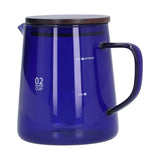 Darrahopens Outdoor Recreation > Camping > Camping Appliances 500ml Heat Resistant Coffee Server with Wooden Lid Household Tea Kettle for Home OfficeBlue In Australia - Darrahopens