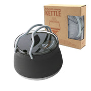 Darrahopens Outdoor Recreation > Camping > Camping Appliances Black 1L Portable Collapsible Camping Kettle - Food-Grade Silicone Body with 304 Stainless Steel Base, Compatible with Induction & Gas Stoves
