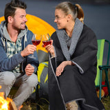 Darrahopens Outdoor Recreation > Camping > Camping Appliances Black and Grey 3-Layer Waterproof Outdoor Blanket – Portable, All-Weather Picnic & Camping Mat with Storage Pocket