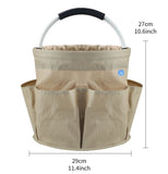 Darrahopens Outdoor Recreation > Camping > Camping Appliances Black Foldable Oxford Cloth Round Picnic Basket with Padded Metal Handle - 6 Pocket Large Capacity Storage Tote for Outdoor Beach and Shopping