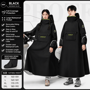 Darrahopens Outdoor Recreation > Camping > Camping Appliances Black Full Coverage & Extended Cycling Hooded Rain Poncho with Detachable Shoe Covers, L Size – Thickened Waterproof Oxford Motorcycle Raincoat with Face-Protection Elastic Collar, Large Storage Pocket and Foldable Sleeve Cover for Men Women Outdoor Use
