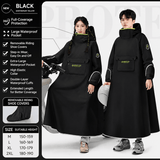 Darrahopens Outdoor Recreation > Camping > Camping Appliances Black Full Coverage & Extended Cycling Hooded Rain Poncho with Detachable Shoe Covers, M Size – Thickened Waterproof Oxford Motorcycle Raincoat with Face-Protection Elastic Collar, Large Storage Pocket and Foldable Sleeve Cover for Men Women Outdoor Use