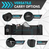 Darrahopens Outdoor Recreation > Camping > Camping Appliances Black Multi-Functional Concealed Tactical Belly Band with Muti-Pouch and Holster - 45 inch Breathable Carry Belt for Outdoor Camping