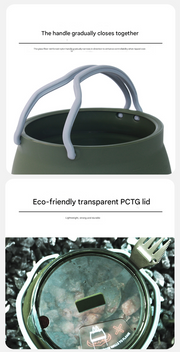 Darrahopens Outdoor Recreation > Camping > Camping Appliances Blue 1L Portable Collapsible Camping Kettle - Food-Grade Silicone Body with 304 Stainless Steel Base, Compatible with Induction & Gas Stoves