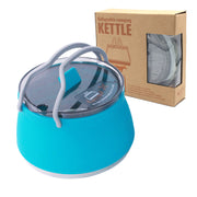 Darrahopens Outdoor Recreation > Camping > Camping Appliances Blue 1L Portable Collapsible Camping Kettle - Food-Grade Silicone Body with 304 Stainless Steel Base, Compatible with Induction & Gas Stoves