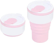 Darrahopens Outdoor Recreation > Camping > Camping Appliances Collapsible Silicone Camping Cup – 385ml – Travel and Drinking Cup with Lid, Dishwasher Safe – Ideal for Camping, Hiking and Office (White)