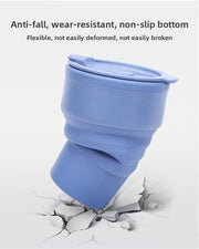 Darrahopens Outdoor Recreation > Camping > Camping Appliances Collapsible Silicone Camping Cup – 385ml – Travel and Drinking Cup with Lid, Dishwasher Safe – Ideal for Camping, Hiking and Office (White)