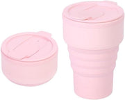 Darrahopens Outdoor Recreation > Camping > Camping Appliances Collapsible Silicone Camping Mug – 385ml – Travel and Drinking Mug with Lid, Dishwasher Safe – Ideal for Camping, Hiking and Office (Pink)