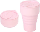 Darrahopens Outdoor Recreation > Camping > Camping Appliances Collapsible Silicone Camping Mug – 385ml – Travel and Drinking Mug with Lid, Dishwasher Safe – Ideal for Camping, Hiking and Office (Pink)