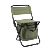 Darrahopens Outdoor Recreation > Camping > Camping Appliances Foldable Camping Chair with Integrated 10L Insulated Cooler Bag - Army Green