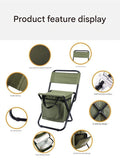 Darrahopens Outdoor Recreation > Camping > Camping Appliances Foldable Camping Chair with Integrated 10L Insulated Cooler Bag - Army Green
