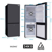 Darrahopens Outdoor Recreation > Camping > Camping Appliances GECKO 139L Upright Portable Fridge / Freezer, 12V/24V for Motorhome, Tiny Home, Off-grid and Caravan, Black In Australia - Darrahopens