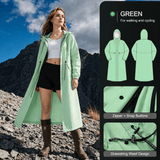 Darrahopens Outdoor Recreation > Camping > Camping Appliances Green Full-Cover Hooded EVA Raincoat, Long Trench Coat Waterproof Windproof Rain Poncho with Adjustable Waist & Collar Drawstring, Extended Clear Brim and Covered Pockets for Dailywear Cycling Hiking Camping Use, XL Size In Australia - Darrahopens
