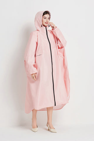 Darrahopens Outdoor Recreation > Camping > Camping Appliances Light pink Stylish Waterproof Raincoat Poncho - Long, Packable for Outdoor Travel & Hiking