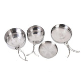 Darrahopens Outdoor Recreation > Camping > Camping Appliances pcs Stainless Steel Pots/Frying Pan/Lid for Outdoor Camping Cooking