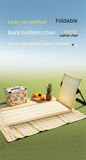 Darrahopens Outdoor Recreation > Camping > Camping Appliances Portable Folding Beach Ground Chair with Back Support Light Blue Striped Lightweight Padded Mat for Camping Picnics Festivals - Standard Model