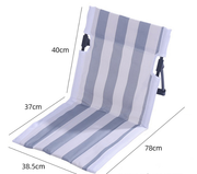 Darrahopens Outdoor Recreation > Camping > Camping Appliances Portable Folding Beach Ground Chair with Back Support Light Blue Striped Lightweight Padded Mat for Camping Picnics Festivals - Standard Model