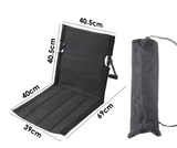 Darrahopens Outdoor Recreation > Camping > Camping Appliances Portable Folding Ground Chair with Back Support Lightweight 500g Padded Stadium Seat Beach Mat for Camping Picnics Festivals - Black