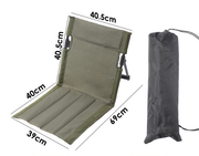 Darrahopens Outdoor Recreation > Camping > Camping Appliances Portable Folding Ground Chair with Back Support Lightweight 500g Padded Stadium Seat Beach Mat for Camping Picnics Festivals - Dark Green