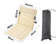 Darrahopens Outdoor Recreation > Camping > Camping Appliances Portable Folding Ground Chair with Back Support Lightweight 500g Padded Stadium Seat Beach Mat for Camping Picnics Festivals - Khaki