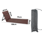 Darrahopens Outdoor Recreation > Camping > Camping Appliances Portable Outdoor Folding Ground Chair with Back Support (Extra Long Brown) - Lightweight Padded Beach Mat & Picnic Seat for Camping, Festivals & Parks