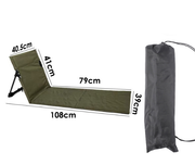 Darrahopens Outdoor Recreation > Camping > Camping Appliances Portable Outdoor Folding Ground Chair with Back Support (Extra Long Dark Green) - Lightweight Padded Beach Mat & Picnic Seat for Camping, Festivals & Parks