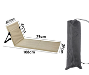 Darrahopens Outdoor Recreation > Camping > Camping Appliances Portable Outdoor Folding Ground Chair with Back Support (Extra Long Khaki) - Lightweight Padded Beach Mat & Picnic Seat for Camping, Festivals & Parks