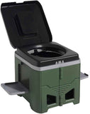 Portable Travel Toilet with Integrated Dual Storage Wings & Odor-Proof Lid – Ergonomic Reusable Foldable Commode with 12.7cm Folding Height for Car Travel & Outdoor Use (Black Green)