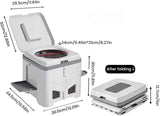 Portable Travel Toilet with Integrated Dual Storage Wings & Odor-Proof Lid – Ergonomic Reusable Foldable Commode with 12.7cm Folding Height for Car Travel & Outdoor Use (Sandy)