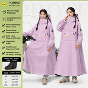 Darrahopens Outdoor Recreation > Camping > Camping Appliances Purple Full Coverage & Extended Cycling Hooded Rain Poncho with Detachable Shoe Covers, XL Size – Thickened Waterproof Oxford Motorcycle Raincoat with Face-Protection Elastic Collar, Large Storage Pocket and Foldable Sleeve Cover for Men Women Outdoor Use