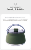 Darrahopens Outdoor Recreation > Camping > Camping Appliances Red 1L Portable Collapsible Camping Kettle - Food-Grade Silicone Body with 304 Stainless Steel Base, Compatible with Induction & Gas Stoves