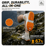Darrahopens Outdoor Recreation > Camping > Camping Appliances Thickened Waterproof Silicone Rain Shoe Covers and USB Powered Telescopic 3-Setting Timer Shoe Dryer Set for Rainy Season Commuting Camping Hiking Use, Reusable Non-Slip Overshoes with Double Buckle Closure, Khaki Orange Blocking, L Size (EU 37-39)