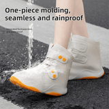 Darrahopens Outdoor Recreation > Camping > Camping Appliances Thickened Waterproof Silicone Rain Shoe Covers and USB Powered Telescopic 3-Setting Timer Shoe Dryer Set for Rainy Season Commuting Camping Hiking Use, Reusable Non-Slip Overshoes with Double Buckle Closure, Khaki Orange Blocking, L Size (EU 37-39)