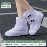 Darrahopens Outdoor Recreation > Camping > Camping Appliances Thickened Waterproof Silicone Rain Shoe Covers with Adjustable Double Buckle Closure, Durable Non-Slip Reusable Overshoes for Men and Women Hiking Camping Daily Use, Grey White Blocking, XL Size (EU 40-42)