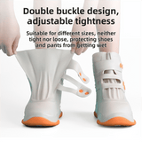 Darrahopens Outdoor Recreation > Camping > Camping Appliances Thickened Waterproof Silicone Rain Shoe Covers with Adjustable Double Buckle Closure, Durable Non-Slip Reusable Overshoes for Men and Women Hiking Camping Daily Use, Khaki Orange Blocking, M Size (EU 34-36)