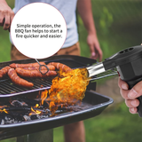 Darrahopens Outdoor Recreation > Camping > Camping Appliances Use the portable battery-powered barbecue fan blower to enhance your outdoor cooking experience. It is ideal for camping, picnics, and charcoal grilling, ensuring efficient airflow for quick and even charcoal ignition.