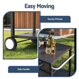 Darrahopens Outdoor Recreation > Camping > Camping Appliances Weisshorn BBQ Camp Party Table, Garden Backyard Outdoor Cart Stainless Steel Prep Table Mobile Kitchen Trolley Heavy Duty with Wheels Tank Holder Hooks, Black