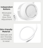 Darrahopens Outdoor Recreation > Camping > Camping Appliances White Foldable Bladeless Neck Fan - Portable Turbine Fan with 3-Speed & 360° Flexible Silicone Hose for Travel, Office, and Outdoor Use